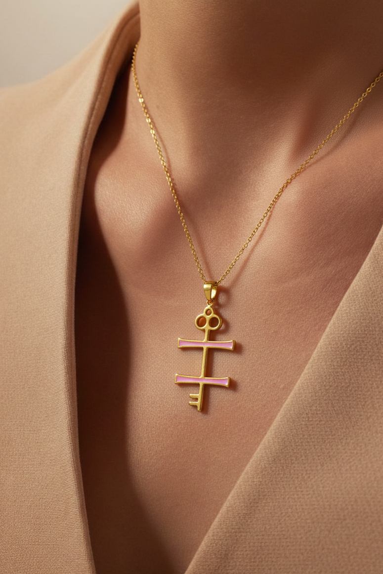 Key to the Heart Pink Necklace