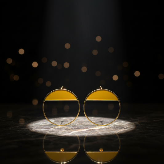 22k Gold Plated Hoops. Hand Enamelled.