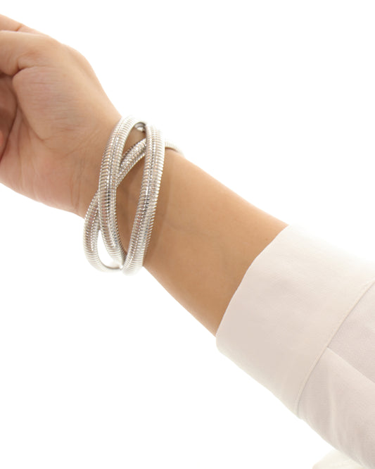 Queen Cobra Silver Bangle