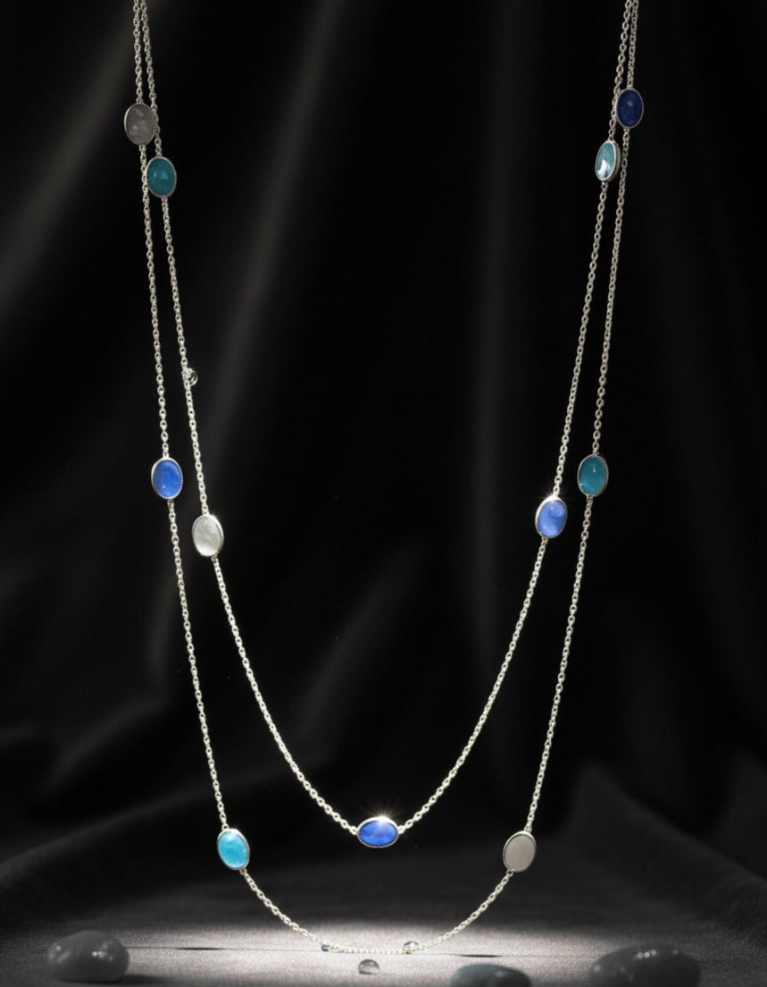 Layered necklace with Gemstones