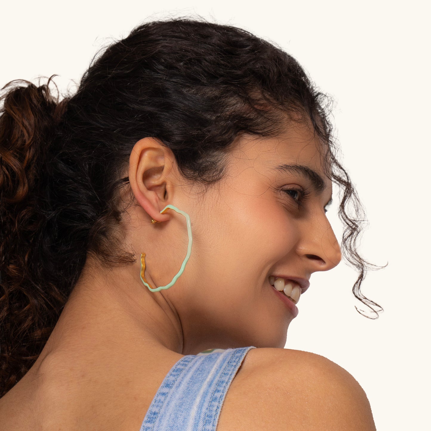 Vibrant Bloom Hoops Sea Green