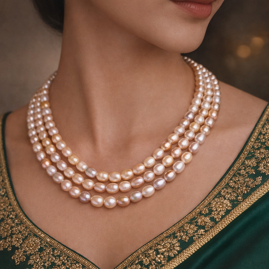 3 Layered Pearl Necklace