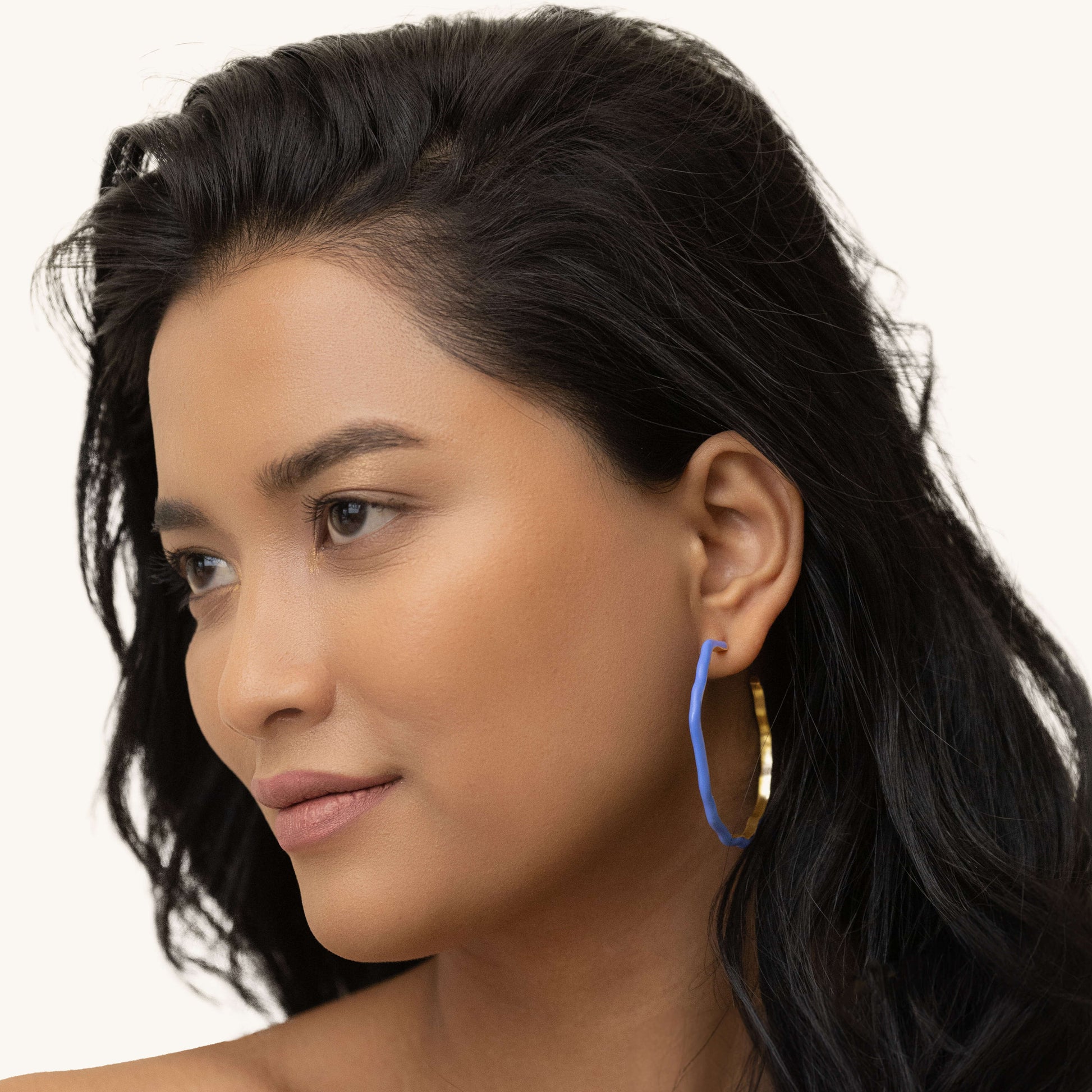 Blue Enamel Hoops