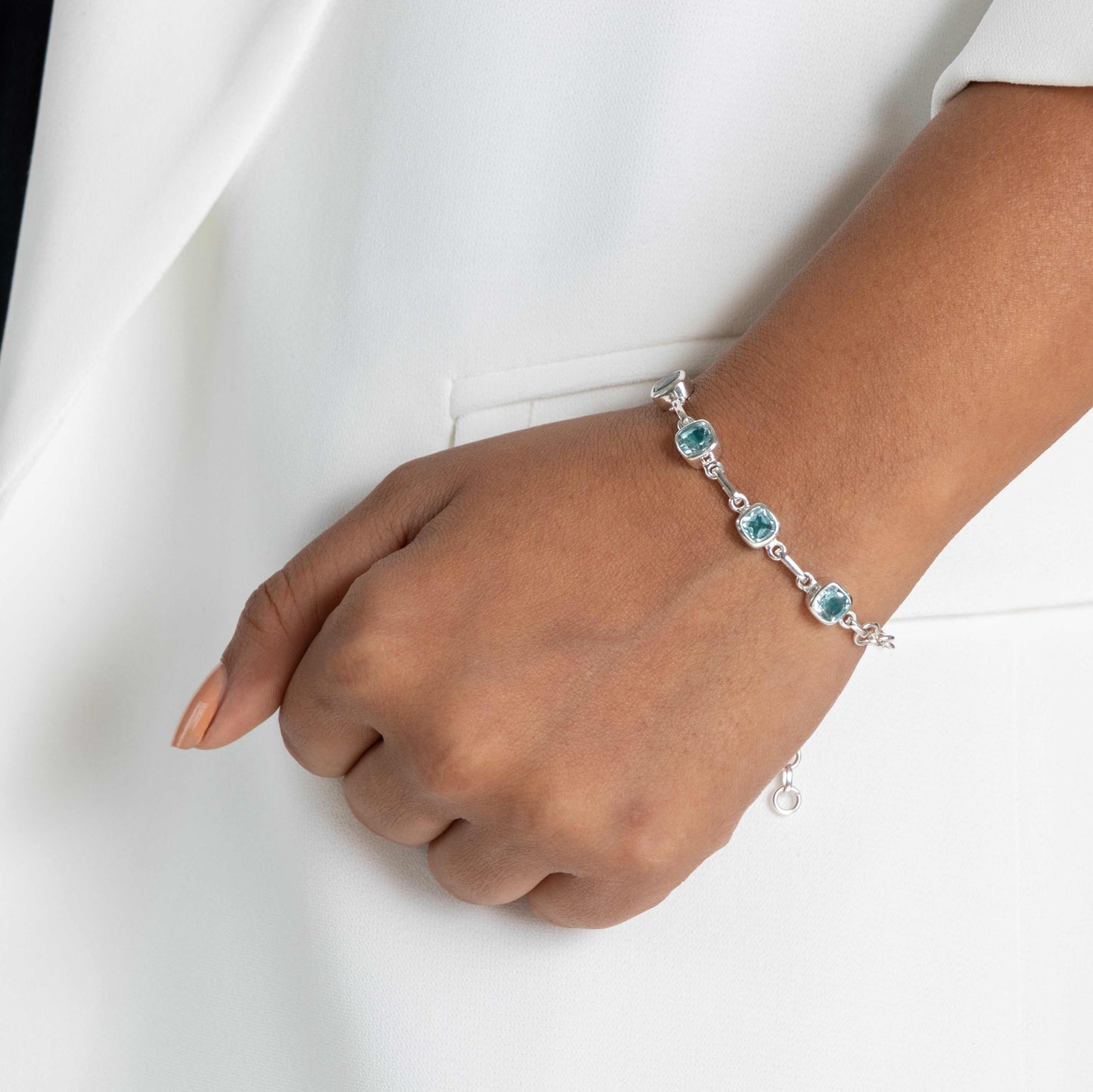 Silver Blue Topaz Bracelet