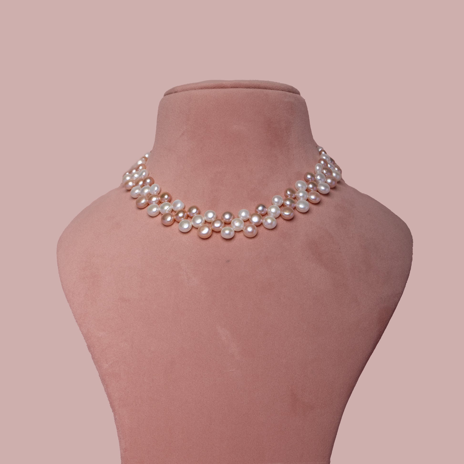 White and Pink Pearl Necklace