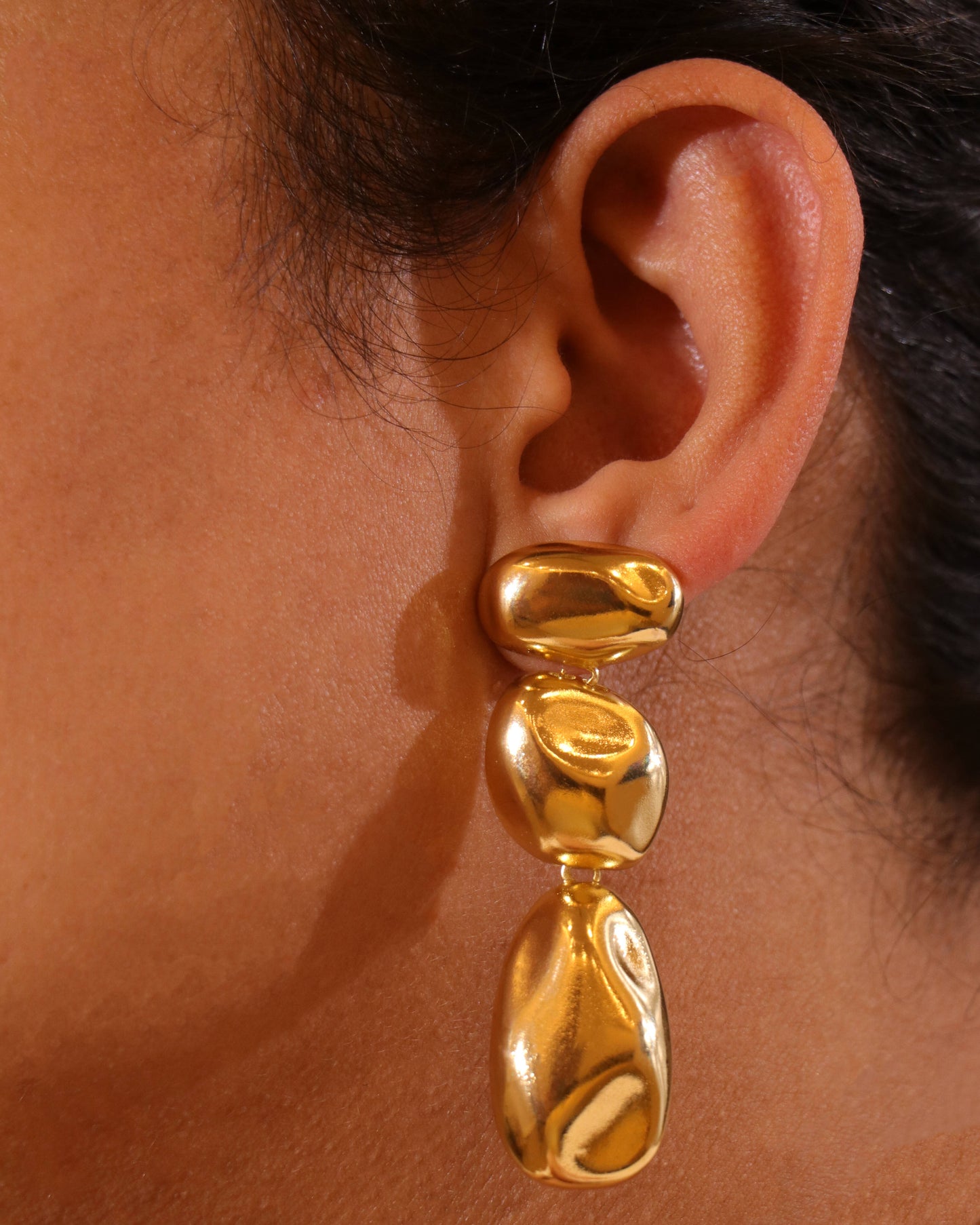 Melting Gold Drop Earrings