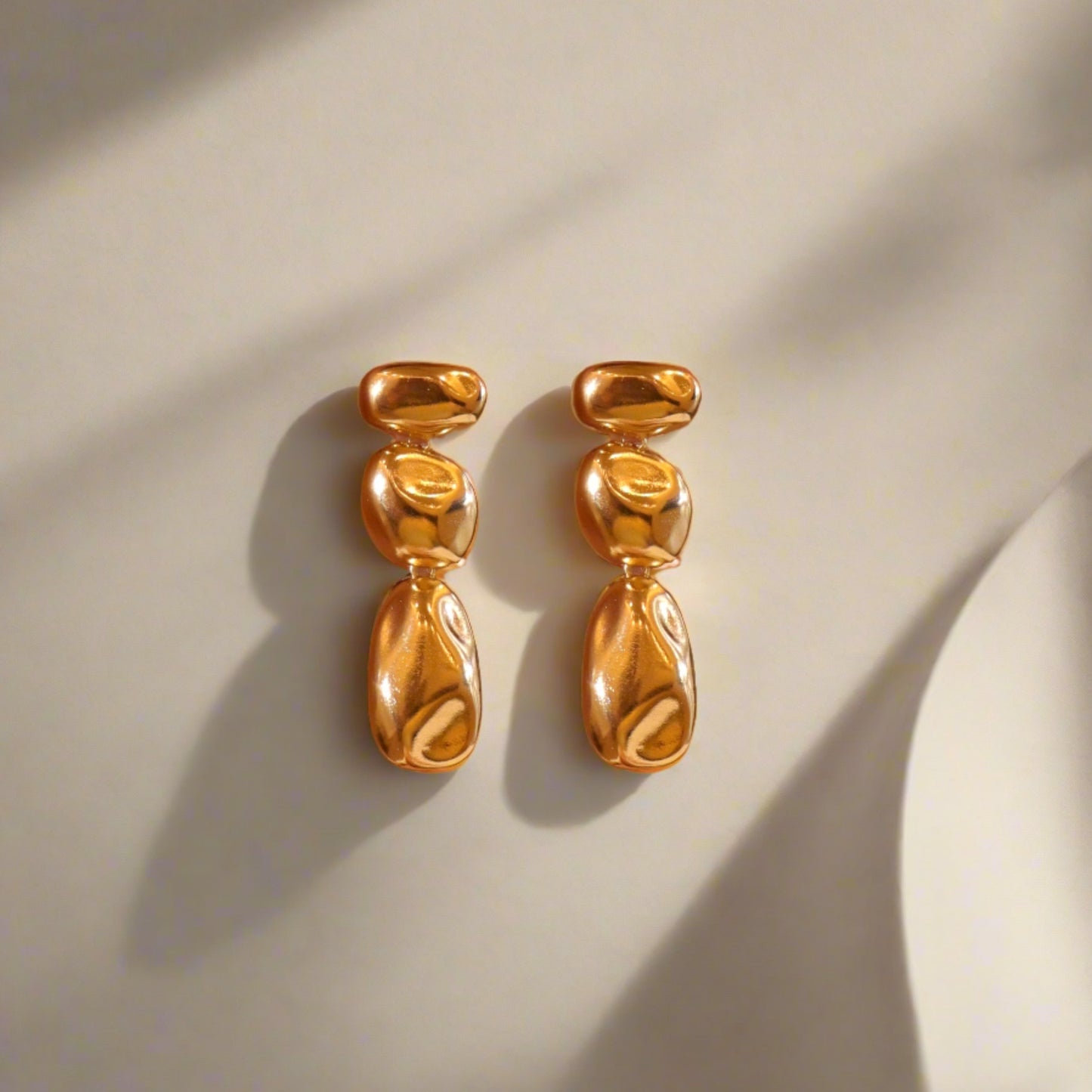 Melting Gold Drop Earrings