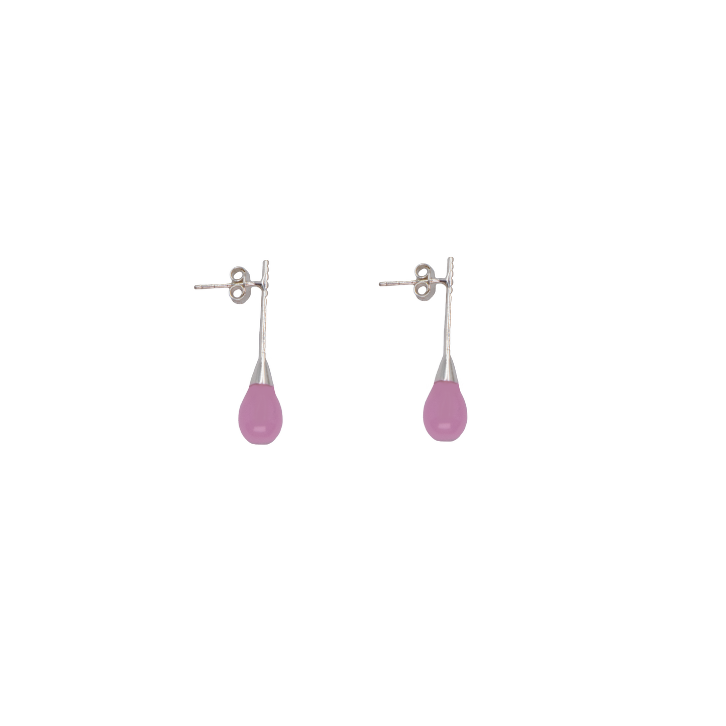 Rose Chalcedony Silver Earrings